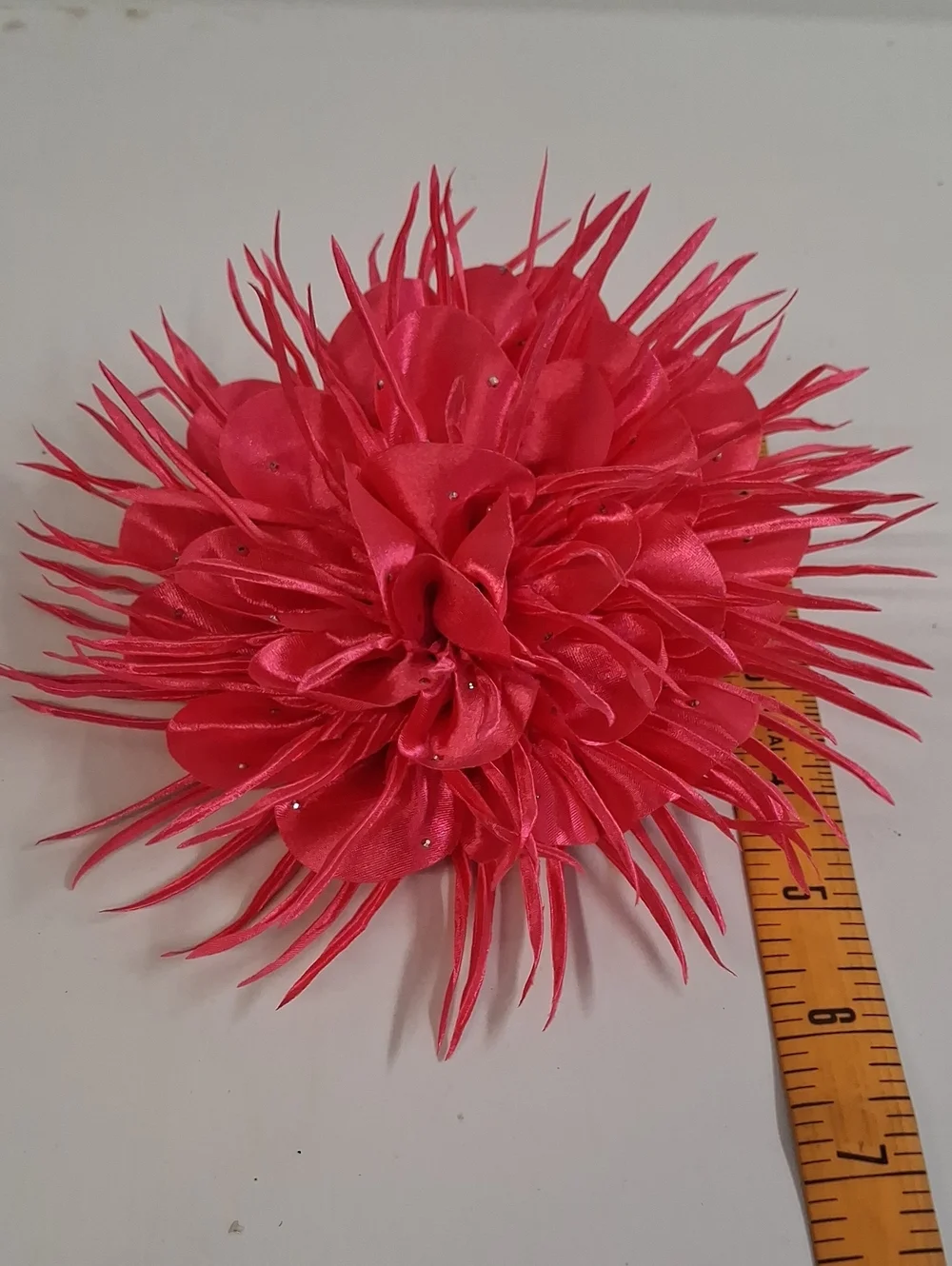 (4) Decorative Large Fabric Flowers Brooch/pin- Purple, Coral, Burgundy, Brown
